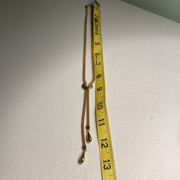 Gold Tone Mesh Necklace - Picture 5 of 6